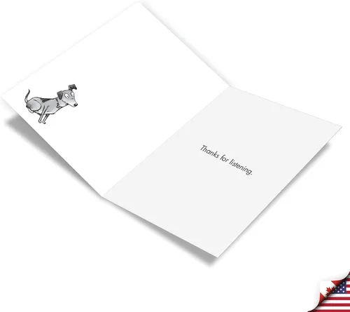 Miniatura 2 de NobleWorks - Divertida tarjeta de felicitación de agradecimiento con sobre de 5 x 7 pulgadas (1 tarjeta) perro oyente C10297TYG