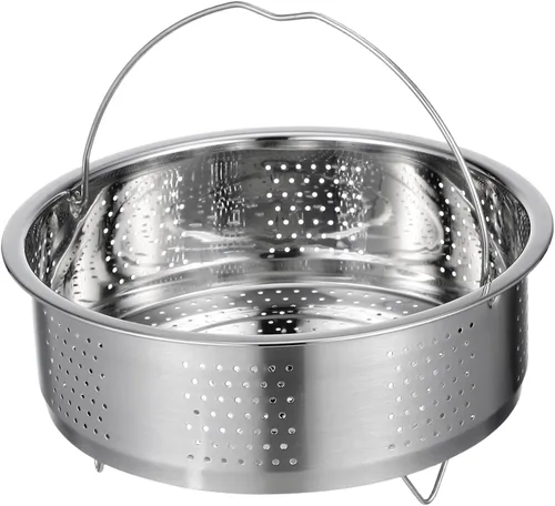 DOITOOL Cesta de vapor de acero inoxidable para olla, 8.65 pulgadas/8.7 in, cesta de vapor para verduras, estante para cocinar al vapor con asa,