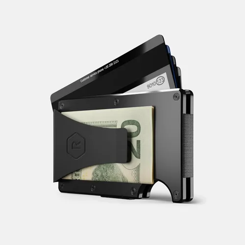 Miniatura 2 de The Ridge - Billetera delgada minimalista para hombre, Negro