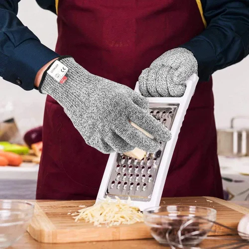 Miniatura 8 de Guantes resistentes a cortes, protección de manos de grado alimenticio nivel 5, guantes de corte de cocina (XS)