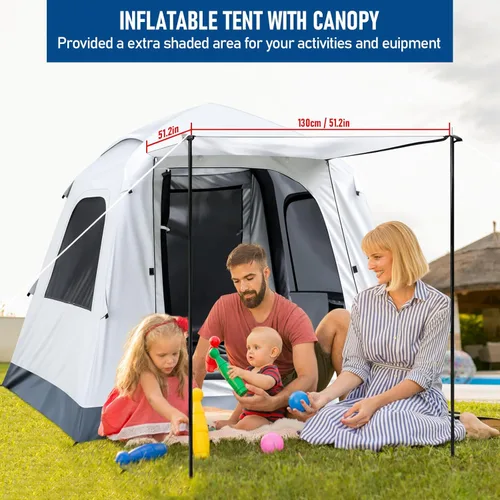 Miniatura 2 de Quick Inflatable Camping Tent 3-4 Person Glamping Outdoor Air Blow Up Tents, Easy Set up,Rainfly & Waterproof Inflatable House Tent for Adults