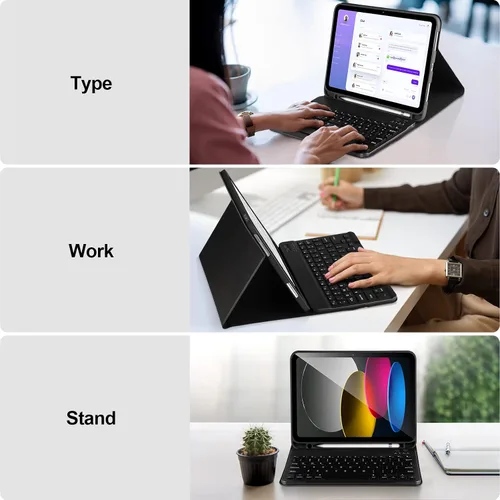 Miniatura 6 de AHYWTAN Funda para iPad 11/10ª generación con teclado, funda de teclado Bluetooth desmontable para iPad A16 2025 de 11 pulgadas/10ª generación 2022