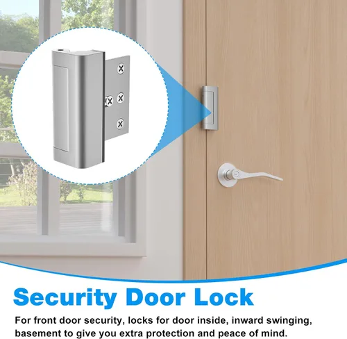 Miniatura 4 de Cerradura de puerta de seguridad para el hogar para cerradura de puerta de seguridad – Cerraduras de seguridad de puerta desde el interior, paquete