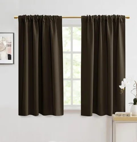 Miniatura 16 de Cortinas opacas de 48 pulgadas de largo, 34 pulgadas de ancho x 48 pulgadas de largo, cortinas opacas cortas con aislamiento térmico para Beige