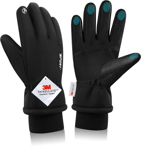 Guantes de invierno impermeables y resistentes al viento para mujeres y hombres, guantes de clima frío con dedos para pantalla táctil, guantes de