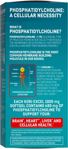 Miniatura 3 de Kori Krill Excel Krill Oil 1000mg Suplementos con EPA y DHA, fórmula de PC de alto rendimiento para máxima absorción, fuente sin OMG, 50 cápsulas