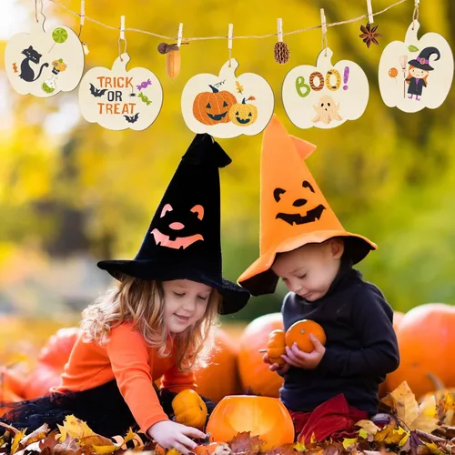 Miniatura 2 de Grandes Adornos de Madera de 17.78 cm para Halloween y Acción de Gracias para Pintar, Adornos de Discos de Calabaza de Madera en Blanco Sin Acabar