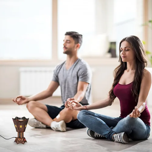 Miniatura 5 de Quemador de incienso árabe, quemador de incienso eléctrico, soporte para quemador de Bakhoor, estilo de Oriente, incensario eléctrico para yoga