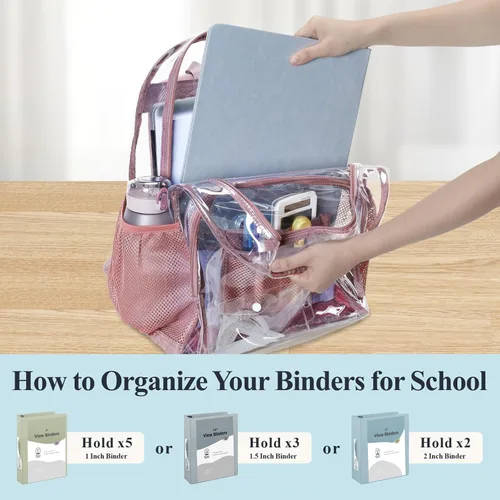 Miniatura 3 de PACKISM Mochila transparente resistente, para estudiantes, escuela, Mochilas Daypack
