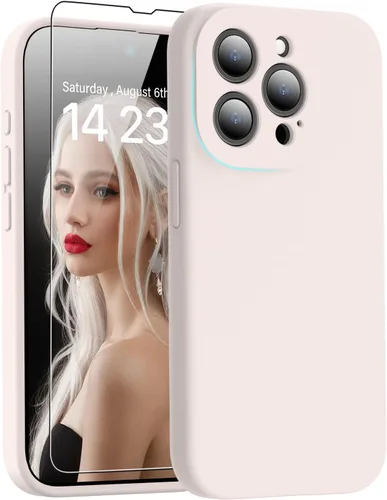 Miniatura 45 de DEENAKIN Funda de silicona compatible con iPhone 12 con protector de pantalla, mejora la protección de la cámara, funda protectora suave y flexible