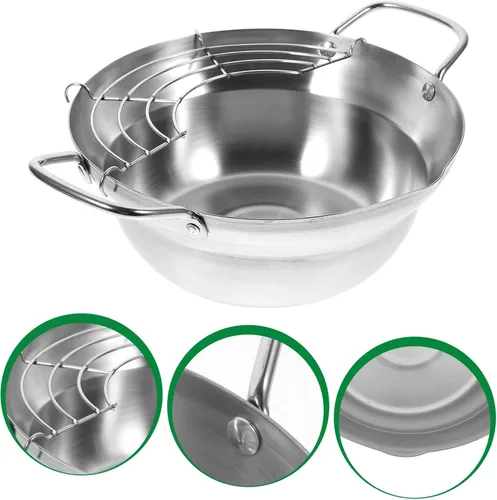 Miniatura 7 de 1 sartén de estilo japonés, utensilios de cocina antiadherentes, olla portátil para cocinar, cocina de inducción, sartén tempura, freidora