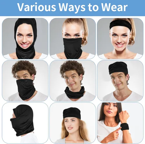 Miniatura 4 de 5 Pack Neck Gaiter Face Cover for UV Sun Protection, Dustproof Breathable Cooling Gator for Men Women Outdoor Sports
