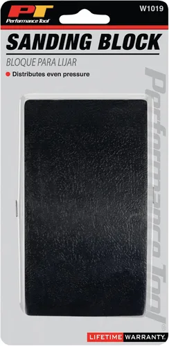 Miniatura 2 de Performance Tool Bloque de lijado de goma W1019, caucho natural flexible, distribuye presión uniforme, ideal para lijar y alisar