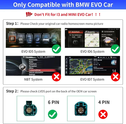 Miniatura 2 de Road Top Kit inalámbrico CarPlay Android Auto Retrofit para BMW EVO ID5/ID6 System (2017-2020), compatible con BMW 1 2 3 4 5 6 7 Series y M3 M4 M5