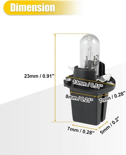 Miniatura 3 de X AUTOHAUX 5pcs DC 12V 1.2W T5 Dashboard Light Blub Amarillo para Coche Interna con Twist Socket