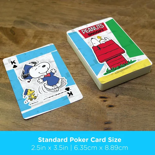 Miniatura 7 de AQUARIUS Peanuts Snoopy - Baraja de cartas con temática de Snoopy para tus juegos de cartas favoritos, mercancía y coleccionables de cacahuetes