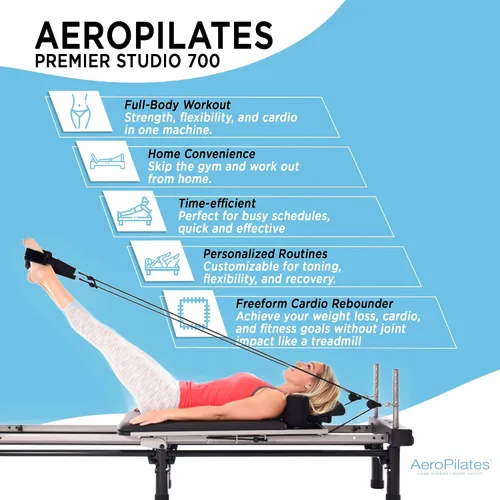 Miniatura 2 de AeroPilates Pilates Reformer Machine, Gym Equipment for Resistance Workout, Strength & Fitness Training - Foldable & Compact