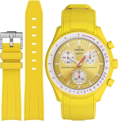 Miniatura 16 de Correa Stanchev para reloj Moonswatch, correa de silicona suave curvada sin espacio de 20mm para reloj Omega X Swatch Speedmaster, correa