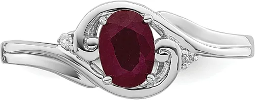Miniatura 5 de 925 Sterling Silver Diamond Red Ruby Band Ring Gemstone Fine Jewelry For Women Gifts For Her