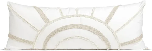 Miniatura 6 de Sweet Jojo Designs Funda de almohada de cuerpo de hojas botánicas bohemias (almohada no incluida), género neutro, marfil, crema, beige, tostado