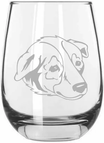 Miniatura 512 de Sakhalin Husky Dog - Copa de vino grabada personalizada de 15.25 onzas sin tallo