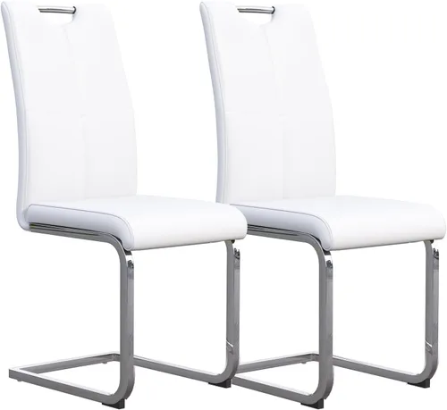 Juego de 2 sillas de comedor, modernas sillas de comedor de piel sintética, sillas tapizadas para cocina, comedor, respaldo alto ergonómico con