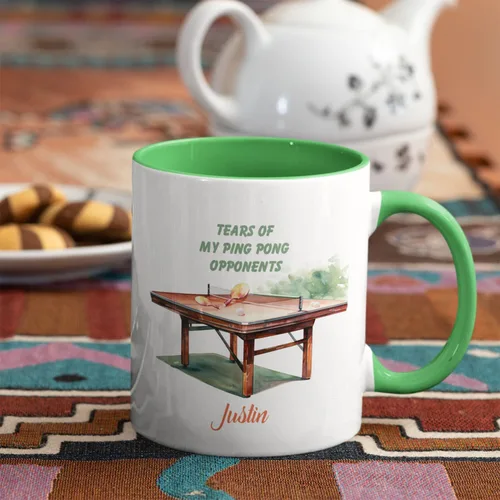 Miniatura 4 de Taza de tenis de mesa, Taza personalizada de la pelota de ping pong con el nombre, Taza de café de tenis de mesa personalizada, Taza del amante