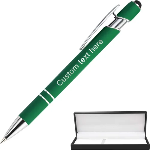Miniatura 35 de Bolígrafos personalizados a granel con punta de lápiz capacitivo, bolígrafos personalizados de 0.020 in con nombre, logotipo o mensaje grabado