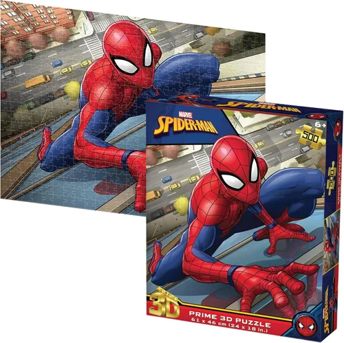 Miniatura 13 de Prime 3D Marvel Spider-Man - Rompecabezas de doble cara de 500 piezas lenticular 3D/2D para adultos y niños, actividad de profundidad de movimiento