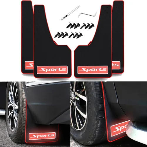 Miniatura 9 de 4 piezas de solapas reflectantes para barro de coche, solapas de goma blanda para protección contra salpicaduras, guardabarros de seguridad