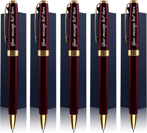 Miniatura 11 de Ancolo Bolígrafos de Promoción Personalizados - Regalo Publicitario de Negocios Juego de Escritura de Oficina - Grabado con Tu Mensaje Nombre