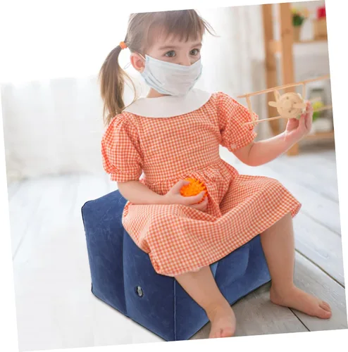 Miniatura 4 de CHILDWEET Juego de almohadas inflables para reposapiés para niños, altura ajustable, almohada de descanso de pies con asas dobles para viajes