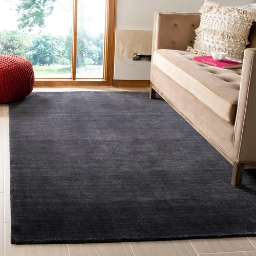 Miniatura 26 de SAFAVIEH Himalaya Collection - Alfombra decorativa, 3 x 5 pies, carbón, lana hecha a mano, ideal para zonas de alto tráfico en entrada, sala