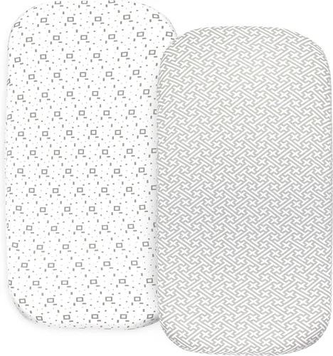 Miniatura 24 de Organic Cotton Bassinet Sheets, 3-Pack Fitted Bassinet Mattress Sheets for Baby Boys & Girls Compatible with Halo BassiNest, Graco, Baby Delight &