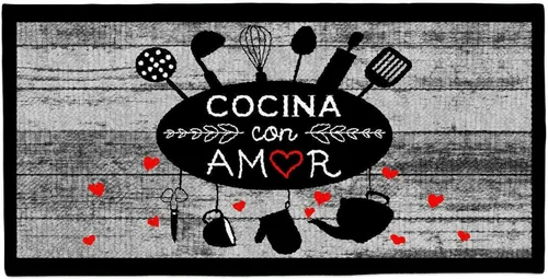 Miniatura 8 de Kashi Home Alfombra de cocina, alfombra de área impresa, piso duradero, tapete para puerta, alfombra antideslizante de granja, respaldo de látex