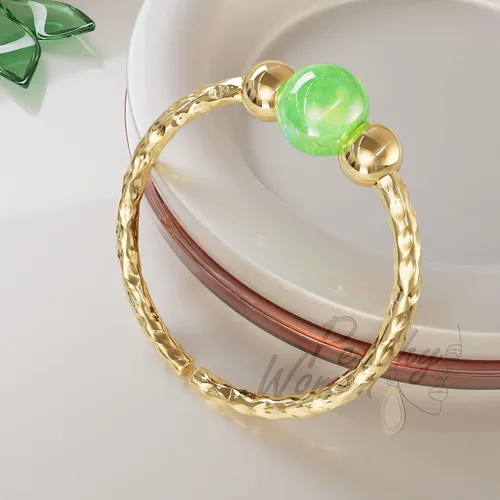 Miniatura 9 de Anillos de hélice de oro martillado 20G + ópalos + liso