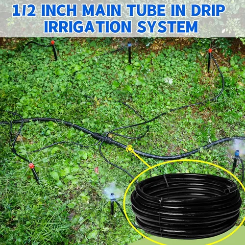 Miniatura 5 de Tubo de riego por goteo de 50 pies y 1/2 pulgada, tubo de manguera de goteo principal para sistema de riego de jardines