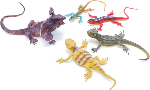 Miniatura 5 de Guaishou Lizards Toys 15pcs realista Lizard Chameleon Reptile Figura Set de juego