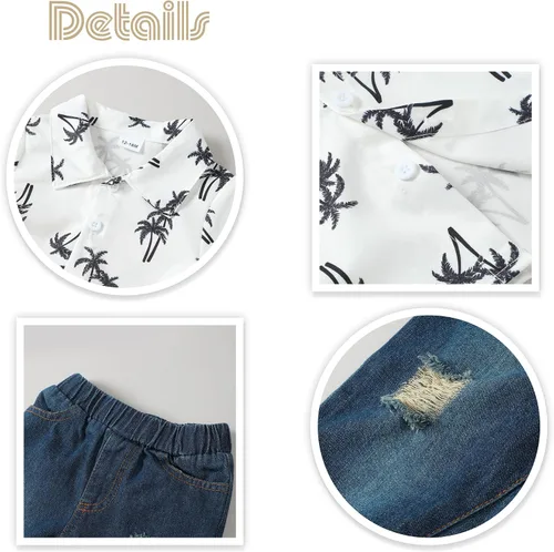 Miniatura 22 de Renotemy Ropa de bebé para niño, trajes de mezclilla, sudadera con capucha para bebés, pantalones de mezclilla, ropa para niños pequeños