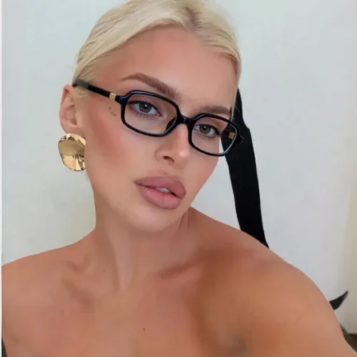 Miniatura 6 de Lentes retro rectangulares con bloqueo de luz azul para mujer, anteojos falsos de los años 90, anteojos de computadora Y2K de moda con marco
