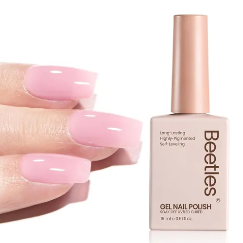 Miniatura 91 de Beetles - Esmalte de uñas de gel ultravioleta semipermanente sin HEMA de alto brillo para manicura francesa y arte de uñas, frasco a juego, blanco