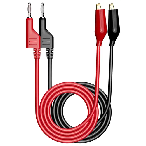 Miniatura 9 de Goupchn Stackabe Banana Plug to Alligator Clips Cables de prueba 5 colores Cables eléctricos flexibles suaves para pruebas eléctricas multímetro