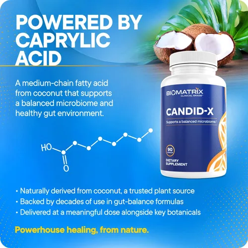 Miniatura 8 de BioMatrix Candida Cleanse, suplemento de salud intestinal con berberina, orégano, caprilato de sodio, manzanilla, jengibre, PAU D'arco Candid-X