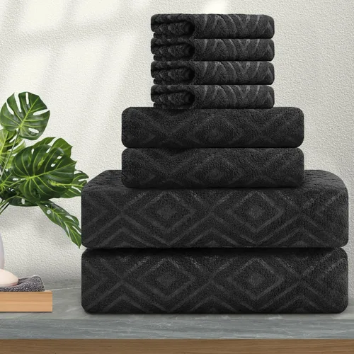 Miniatura 30 de Ferdilan - Juego de 4 toallas de baño grandes de 35 x 70 pulgadas, 600 GSM, ultra suaves y absorbentes, para silla de baño, color negro, toallas