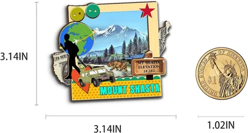 Miniatura 3 de Mount Shasta California USA imán imán de madera 3D monumentos de viaje coleccionables recuerdos decoración hecho a mano - 2