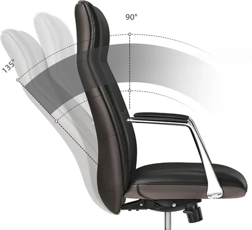 Miniatura 3 de EUREKA ERGONOMIC Royal Slim Silla Ejecutiva de Respaldo Alto de Cuero Negro para Oficina, Silla de Escritorio para el Hogar para Adultos, Grande