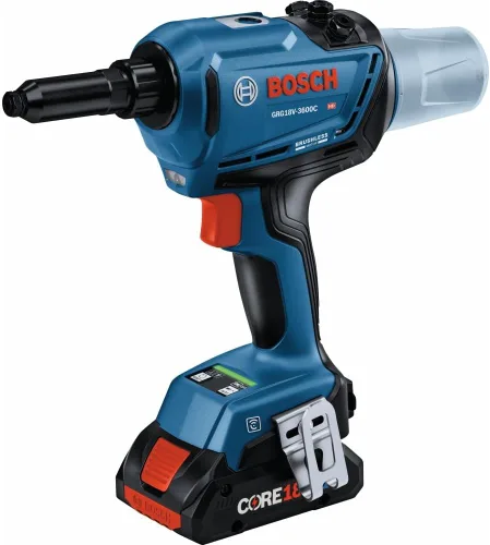 Miniatura 7 de Bosch GRG18V-3600CB24 Kit de herramientas de remache conectadas sin escobillas de 18 V con (2) baterías de alimentación avanzada CORE18V® de 4 Ah