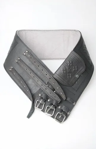 Miniatura 5 de Cinturón de cuero negro hecho a mano para hombre, cintura ancha vikingo o corsé Se adapta a cinturas de 27 a 60 pulgadas