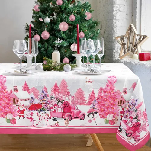 Miniatura 7 de Mantel floral impermeable, mantel de campo francés ovalado azul y amarillo, 54 x 72 pulgadas, resistente a las arrugas y lavable, perfecto