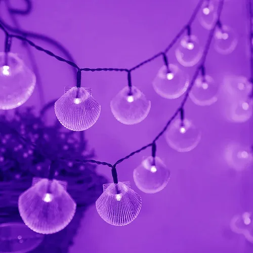 Miniatura 22 de Luces solares de estrella de mar, impermeables, de 15.7 pies, 20 luces LED de noche con estrellas de mar y océano, mar, mundo, luces de noche